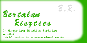 bertalan risztics business card